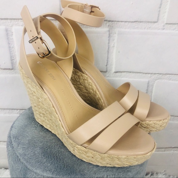 Keeralina Leather Espadrille Rope Wedges - Picture 3 of 8